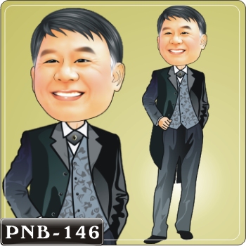 燕尾服Q版畫.男生人像Q版漫畫PNB-146